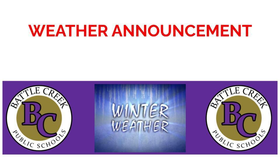 Winter weather announcement